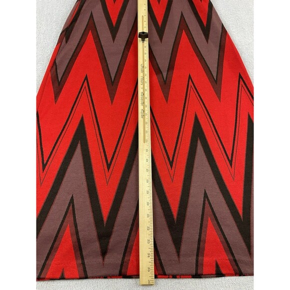 ECI New York Maxi Skirt Women’s Size Medium Red Black Knit Zig Zag Pattern - Picture 6 of 9